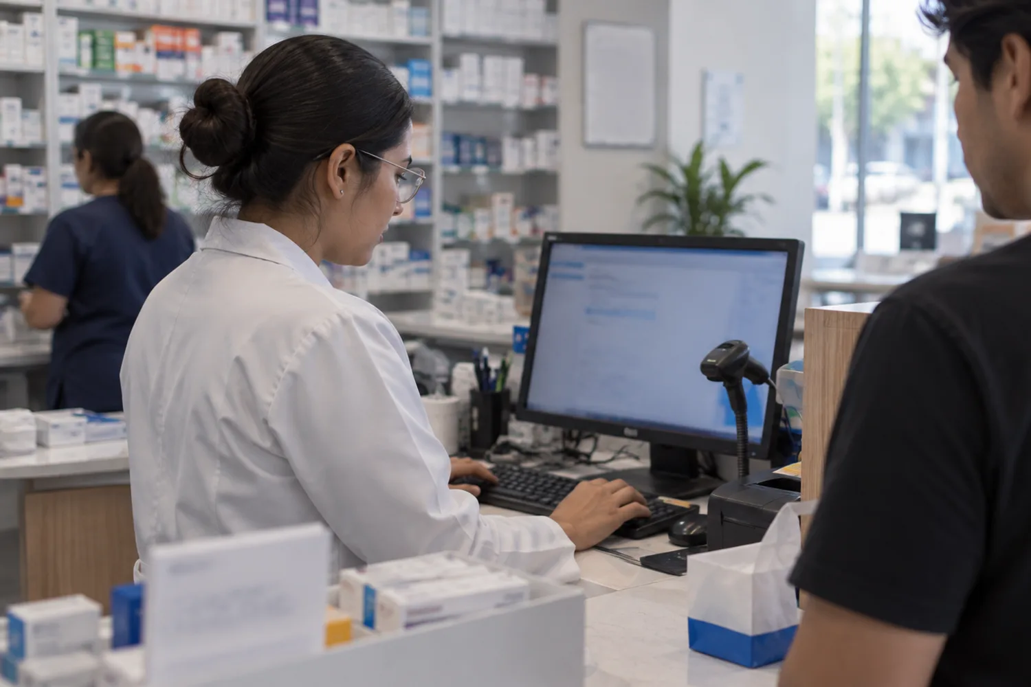 Verificación de una receta electrónica en una farmacia